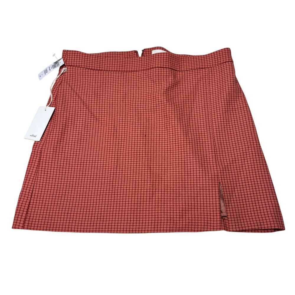 NWT Wilfred Aritzia Patio Mini Skirt Womens 14 W34 L17 Houndstooth Plaid Wool